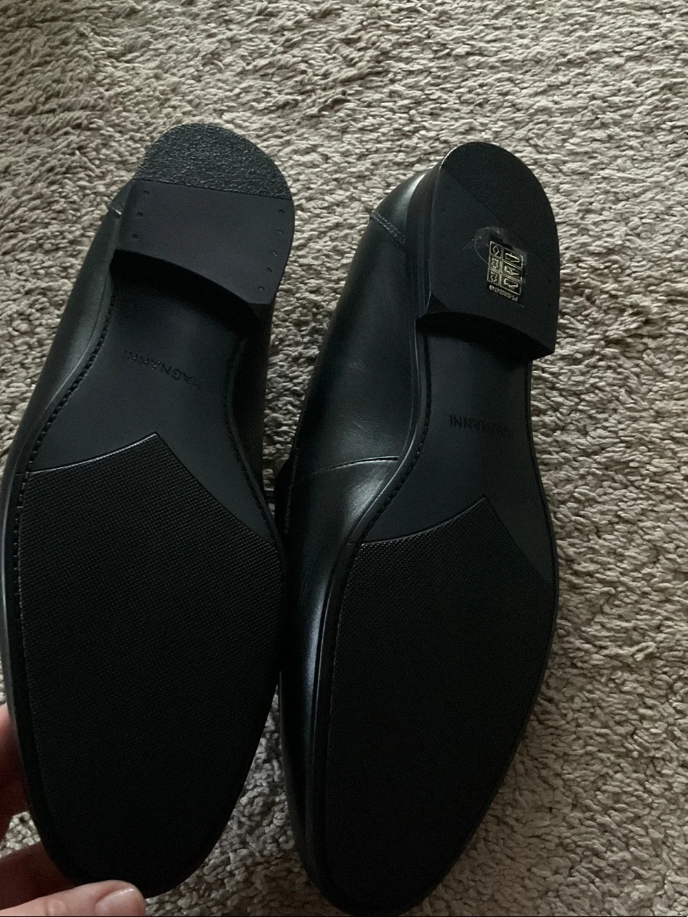 Magnanni Black Leather Slip-On Penny Loafer